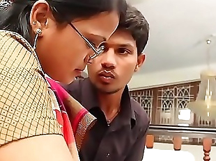 Boy eagerly waiting to touch aunty boobs full..