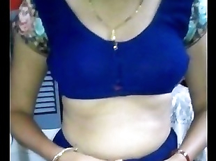 Desi hot wife stripping Blue Saree Full Nude -..